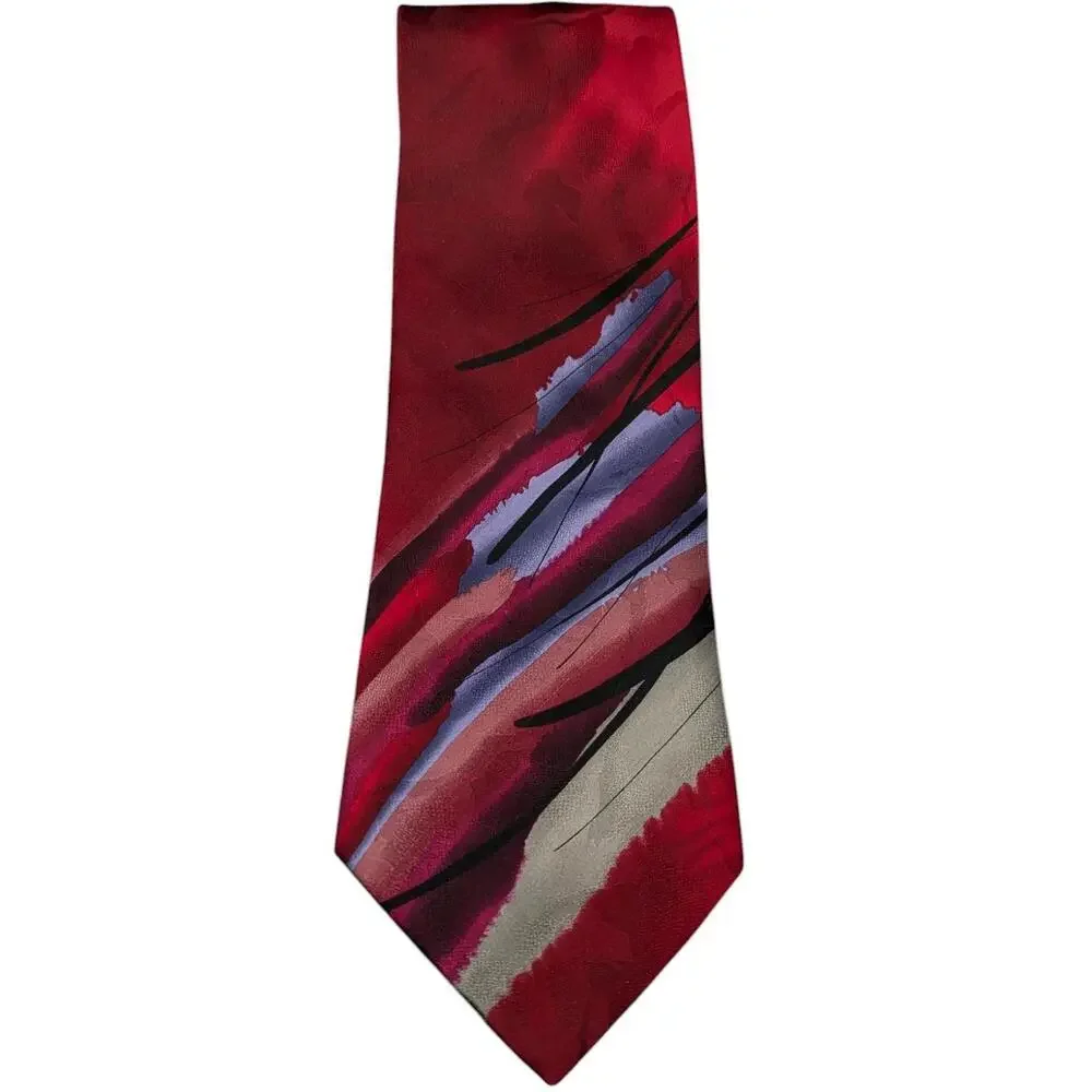 Jerry Garcia Silk Tie Collection Forty One Abstract Design 59‎ x 3.5 Red